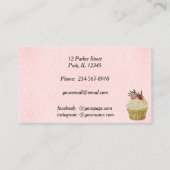 水彩フローラベーキングピンペストリーシェフ 名刺 (裏面)