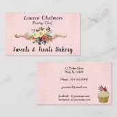 水彩フローラベーキングピンペストリーシェフ 名刺 (正面/裏面)