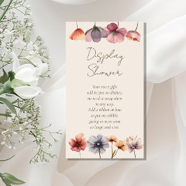 水彩フローラベージュベビシャワーディスプレイシャワー エンクロージャーカード