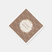 水彩フローラベージュベビシャワーナプキンズ スタンダードカクテルナプキン (角)