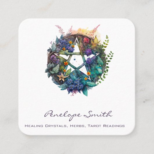 水彩フローラペンタグラムスクエア名刺 スクエア名刺 (正面)