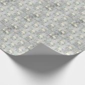 水彩フローラホワイトグリッタールック結婚ズ ラッピングペーパー (角)