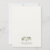 水彩フローラホワイトグリーンブライダルシャワーカード 招待状 (裏面)