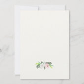 水彩フローラホワイトグリーンベビーシャワーカード 招待状 (裏面)