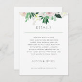 水彩フローラホワイトグリーン結婚ズ詳細 招待状 (正面/裏面)