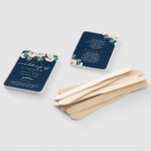 水彩フローラホワイトグリーン結婚式 プログラム ハンドファン (組立なし)