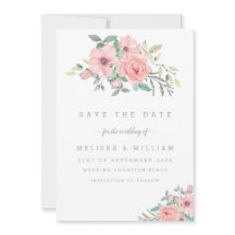 水彩フローラホワイトピンク結婚ズ