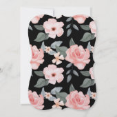 水彩フローラボヘミアンバードズネストベビーシャワー 招待状 (裏面)