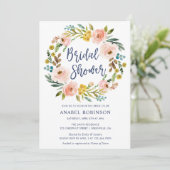 水彩フローラボヘミアンリースブライダルシャワー 招待状 (スタンド正面)