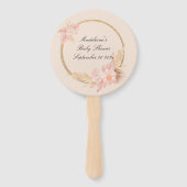 水彩フローラボホピンクベビーシャワー ハンドファン (裏面)
