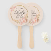 水彩フローラボホピンクベビーシャワー ハンドファン (正面&裏面)