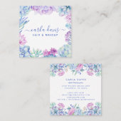 水彩フローラボホメイクアップアーティスト スクエア名刺 (正面/裏面)