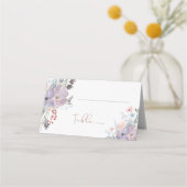 水彩フローラボホワイルドフラワーズテーブ結婚ルズ プレイスカード (正面)