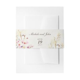 水彩フローラボホヴィンテージベリーバンド 招待状ベリーバンド