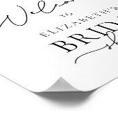 水彩フローラボホ秋ブライダルシャワー歓迎 ポスター (角)