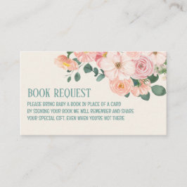 水彩フローラボホ赤ちゃんシャワーブックリクエスト エンクロージャーカード