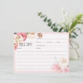 水彩フローラボーホブライダルシャワーレシピカード (スタンド正面)