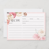 水彩フローラボーホブライダルシャワーレシピカード (正面)