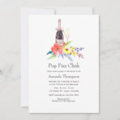 水彩フローラポップ・アートのフィズンインクブライダルシャワー 招待状 (正面)