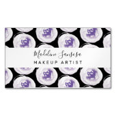 水彩フローラポピー美しいメイクアップ爪、 ネイル マグネット名刺 (正面)