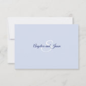 水彩フローラマグノリアブルーネイビー結婚ズ 出欠カード (裏面)