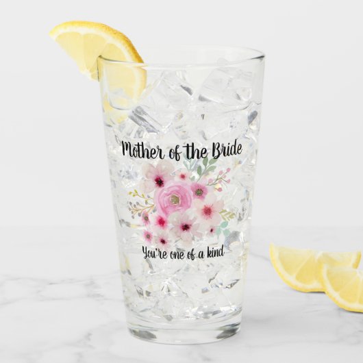 水彩フローラマザーオブザブライドブライダルパーティ タンブラーグラス (アイス正面)
