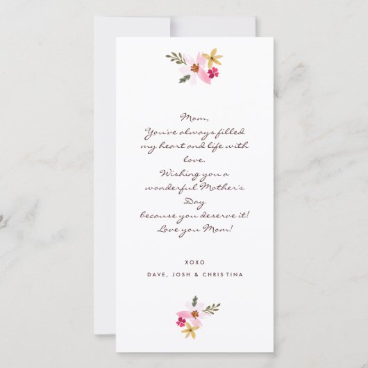 水彩フローラマザーズデイカード カード (裏面)