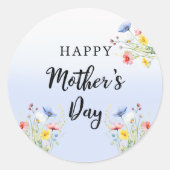水彩フローラマザーズデイブランチパーティー ラウンドシール (正面)
