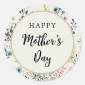 水彩フローラマザーズデイブランチパーティー ラウンドシール (正面)