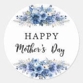 水彩フローラマザーズデイブランチパーティー ラウンドシール (正面)