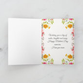 水彩フローラマザーズデイホリデーグリーティング カード (内部)