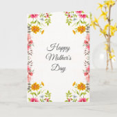 水彩フローラマザーズデイホリデーグリーティング カード (黄色い花)