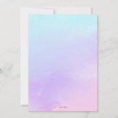 水彩フローラマジカルユニコーン1st誕生日 招待状 (裏面)