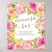水彩フローラミモサバーブライダルシャワー ポスター (正面)
