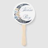 水彩フローラムーンジェンダー赤ちゃんのシャワーを明らかにする ハンドファン (正面)