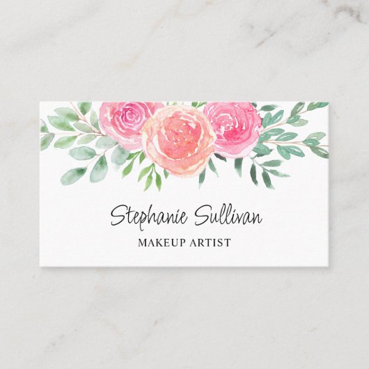 水彩フローラメイクアップアーティスト 名刺 (正面)