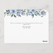 水彩フローラメイド・オブ・オーナー(花嫁付き添い人)提案カード ポストカード (裏面)