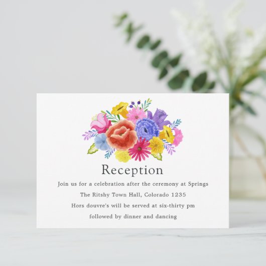 水彩フローラメキシカンフィエスタウェディングレセプション エンクロージャーカード (スタンド正面)