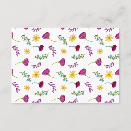 水彩フローラメキシカンフィエスタウェディングレセプション エンクロージャーカード (裏面)