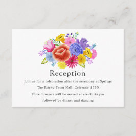 水彩フローラメキシカンフィエスタウェディングレセプション エンクロージャーカード