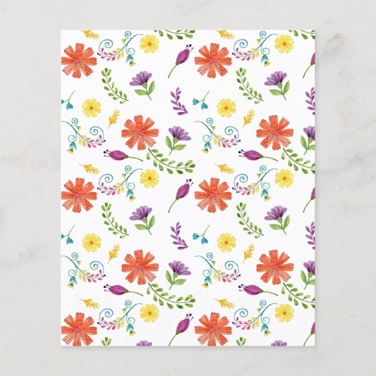 水彩フローラメキシカンフィエスタウェディング招待 チラシ (裏面)