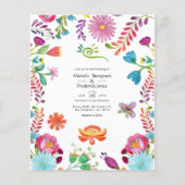 水彩フローラメキシカンフィエスタウェディング招待 チラシ (正面)