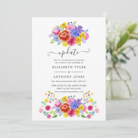 水彩フローラメキシカンフィエスタ結婚のアップデート 招待状 (スタンド正面)