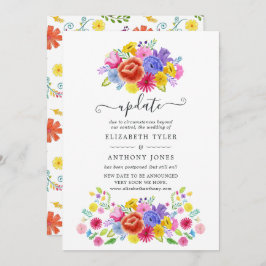 水彩フローラメキシカンフィエスタ結婚のアップデート 招待状
