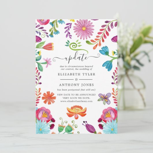 水彩フローラメキシカンフィエスタ結婚のアップデート 招待状 (スタンド正面)