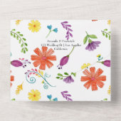 水彩フローラメキシカン結婚フィエスタ オールインワン招待状 (裏面)