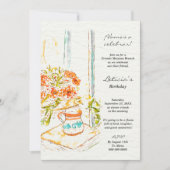 水彩フローラメキシコフォークアートマグ誕生日 招待状 (正面)