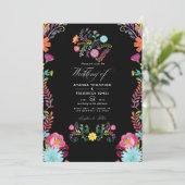 水彩フローラメキシコ結婚フィエスタの写真 招待状 (スタンド正面)