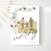 水彩フローラメリークリスマスフォトカード シーズンカード