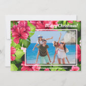 水彩フローラメリークリスマスフォト シーズンカード (正面)